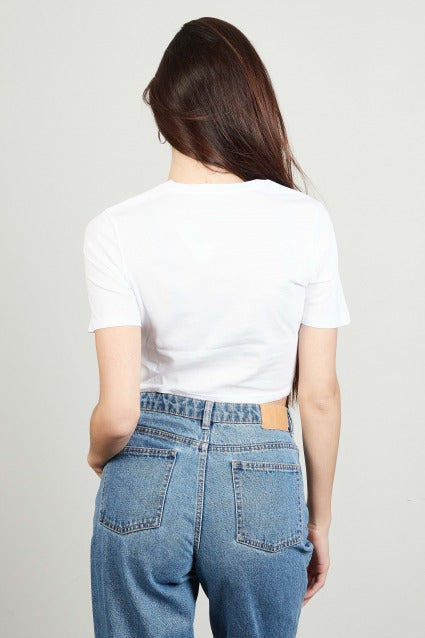 VANS FLYING V CROP CREW en color BLANCO (3)