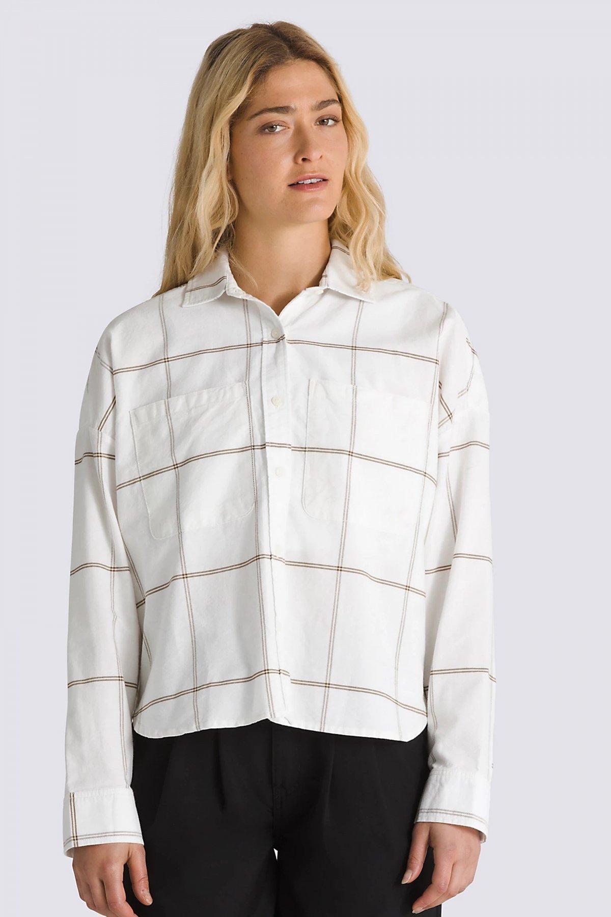 VANS ANTICA BOXY LS SHIRT en color BLANCO (1)
