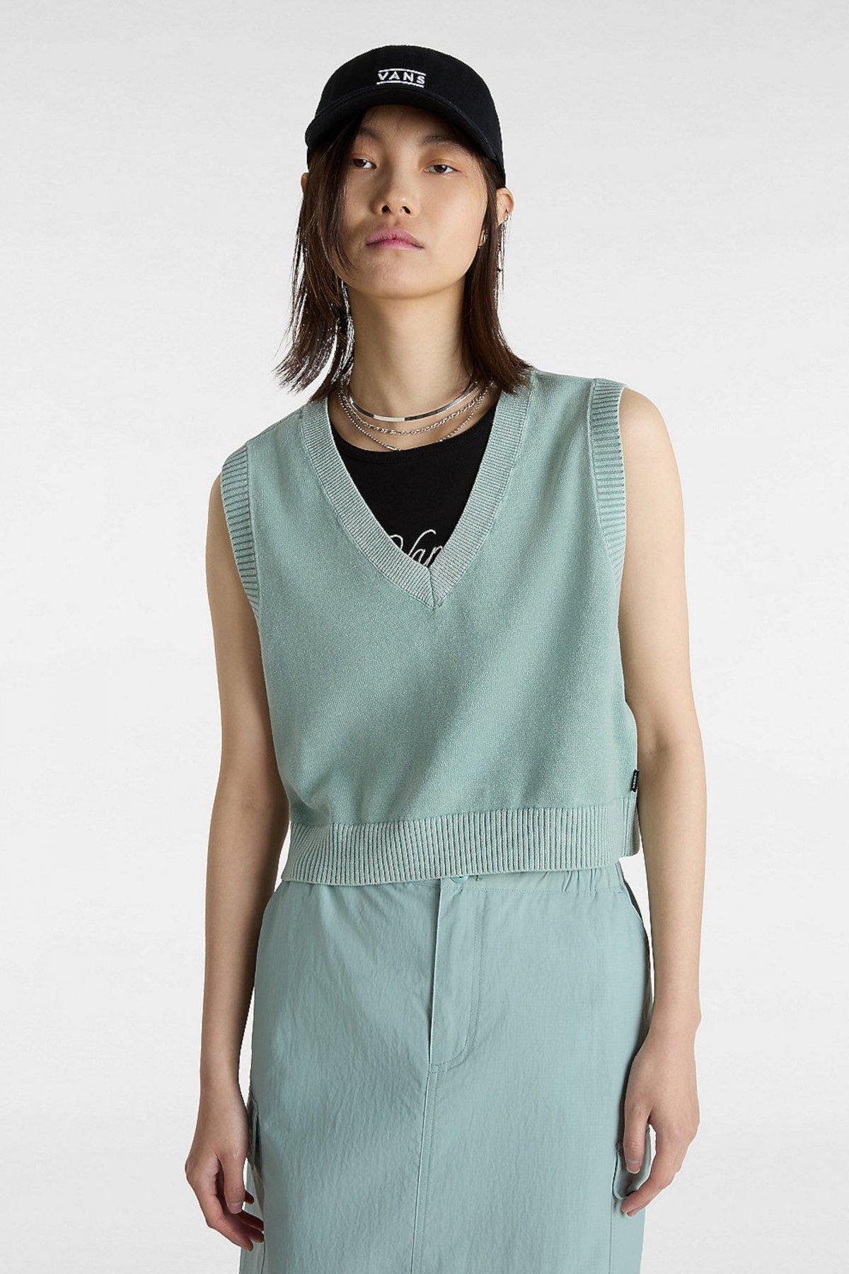 VANS SYD SWEATER VEST en color VERDE (1)