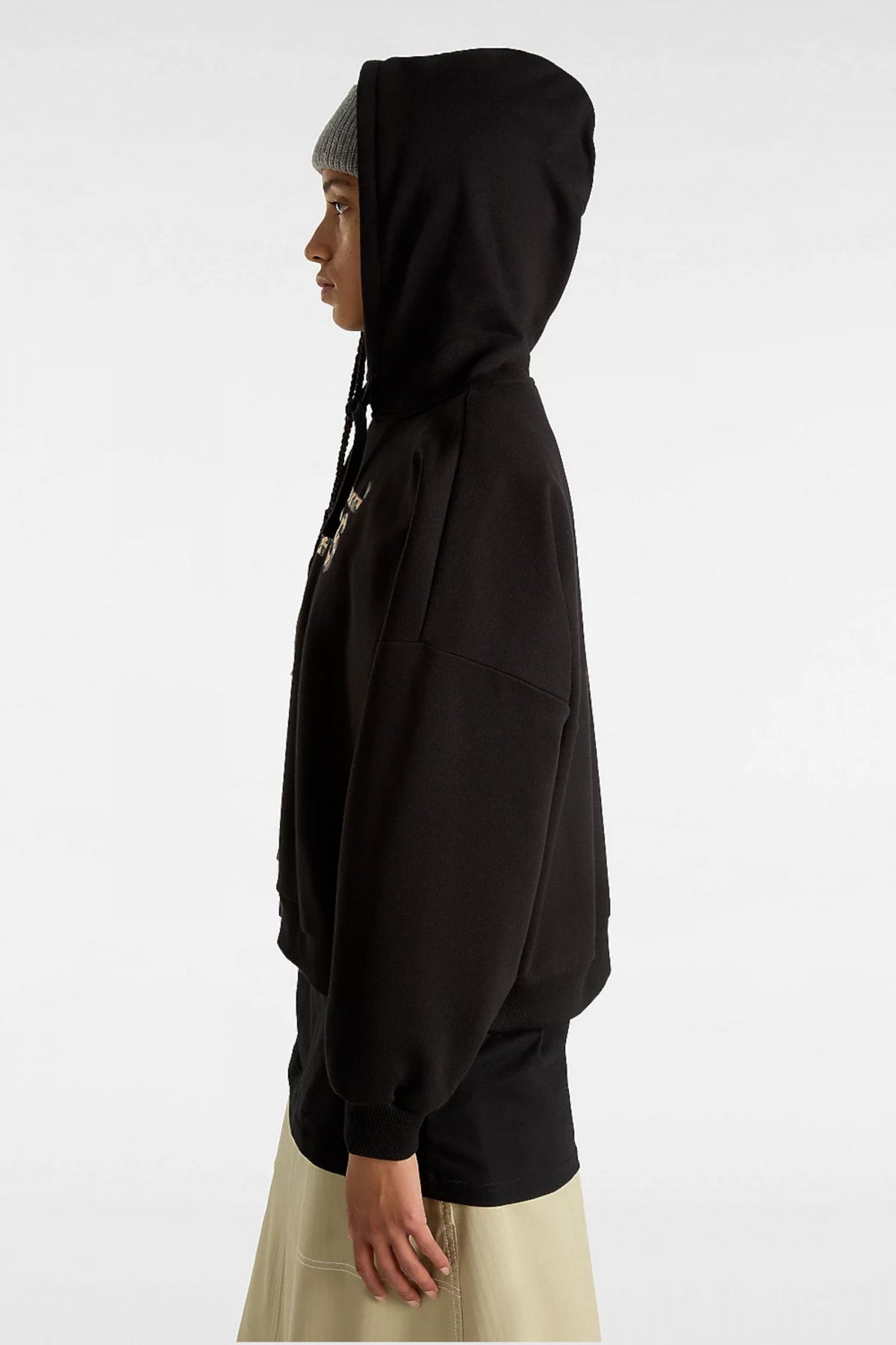 VANS ANIMALIER LOOSE HOODIE en color NEGRO (4)