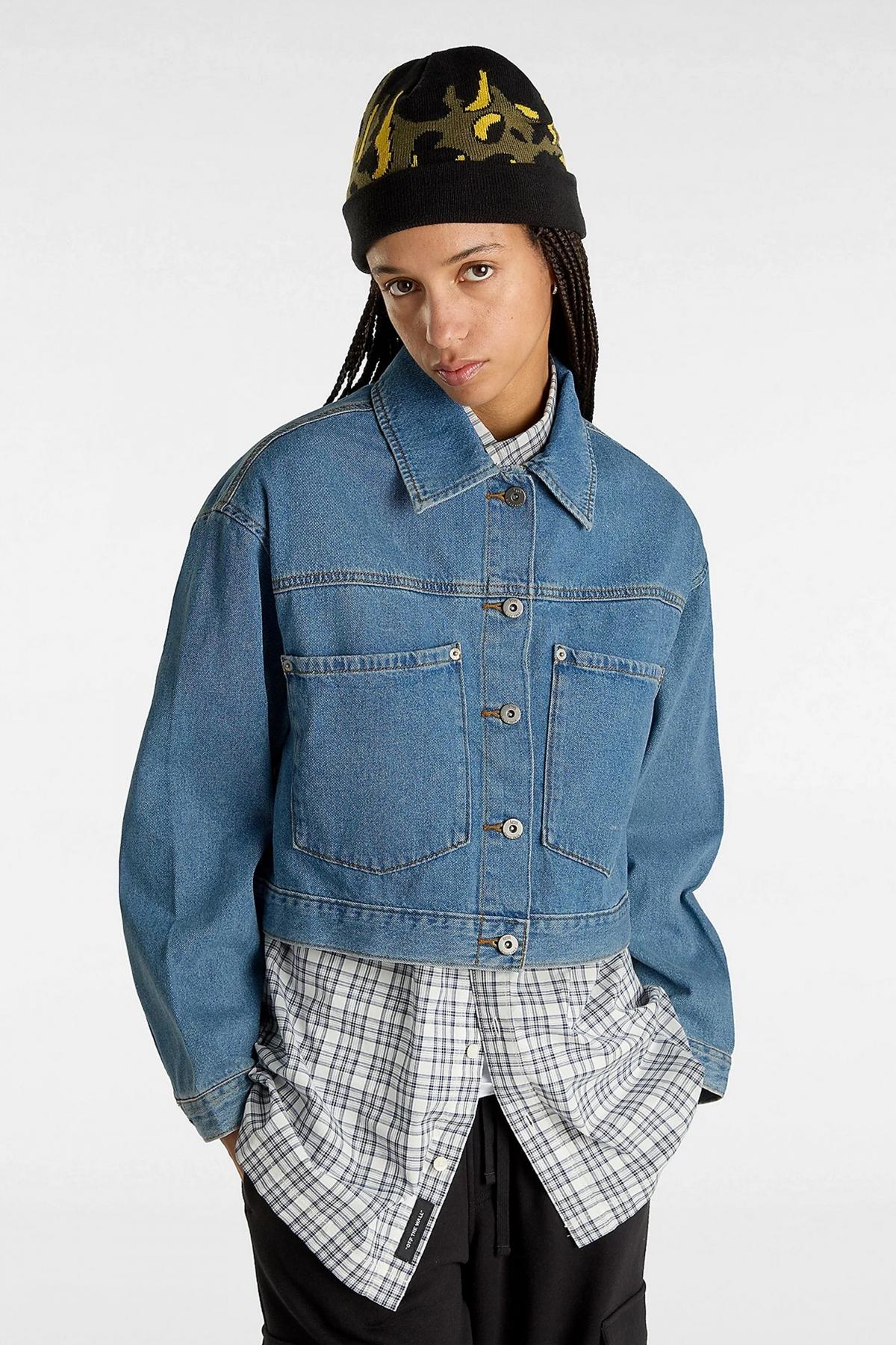 VANS RAYNES DENIM CROP JACK en color AZUL (1)