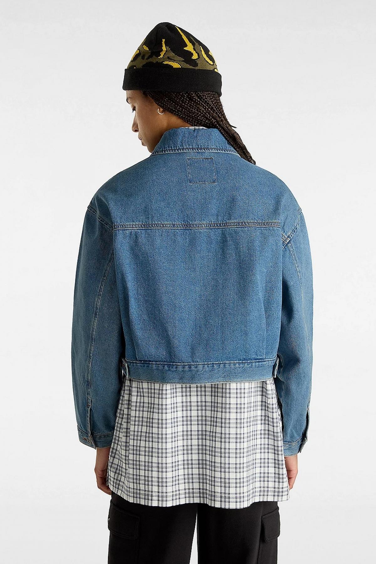 VANS RAYNES DENIM CROP JACK en color AZUL (4)