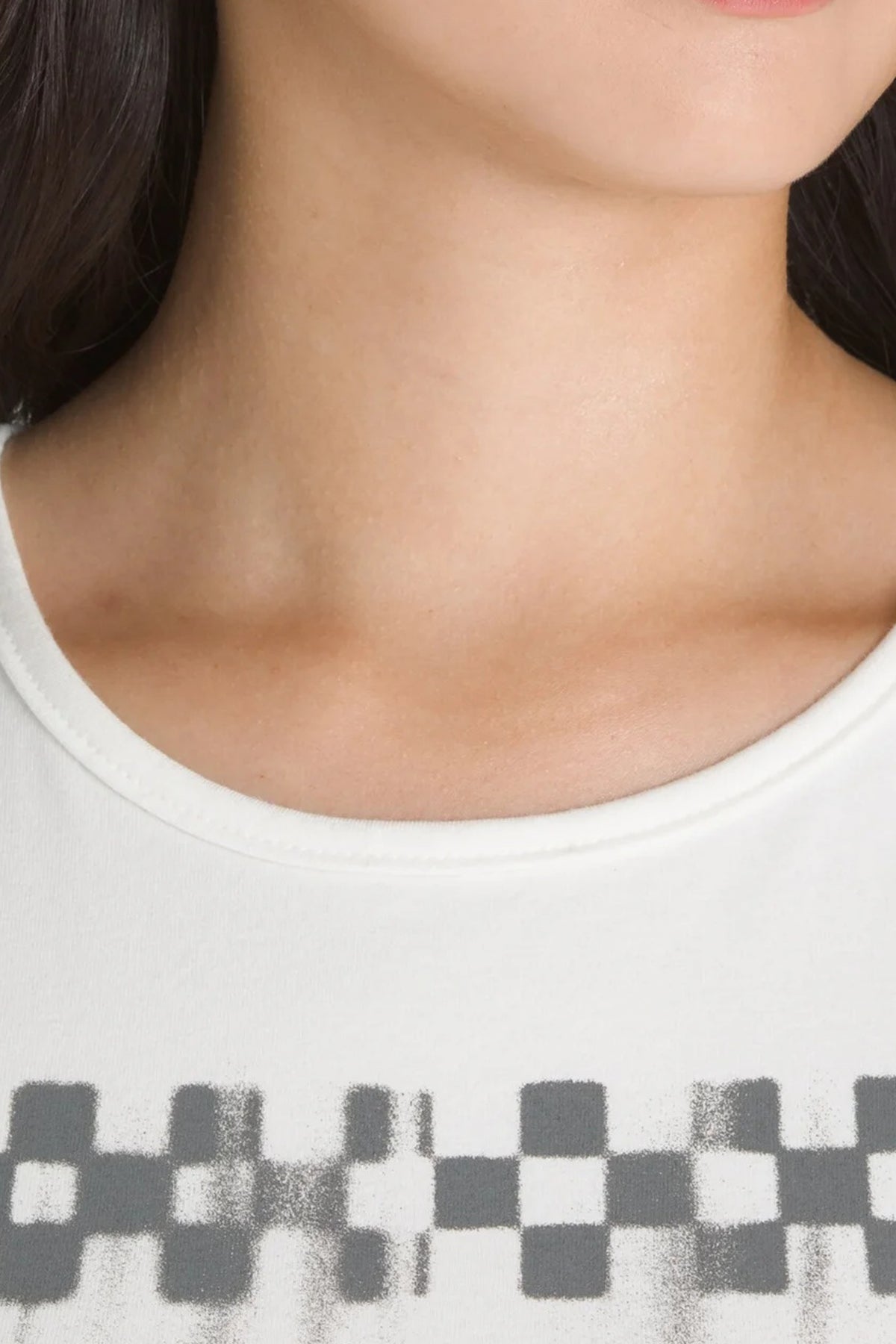 VANS CHECK WASH FITTED CROP en color BLANCO (3)