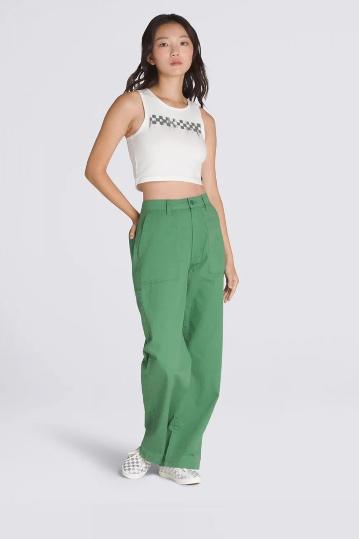 VANS CHECK WASH FITTED CROP en color BLANCO (4)