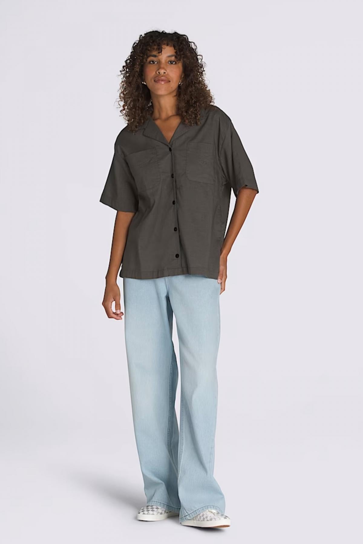 VANS CASSIDY CAMP SHIRT en color GRIS (4)