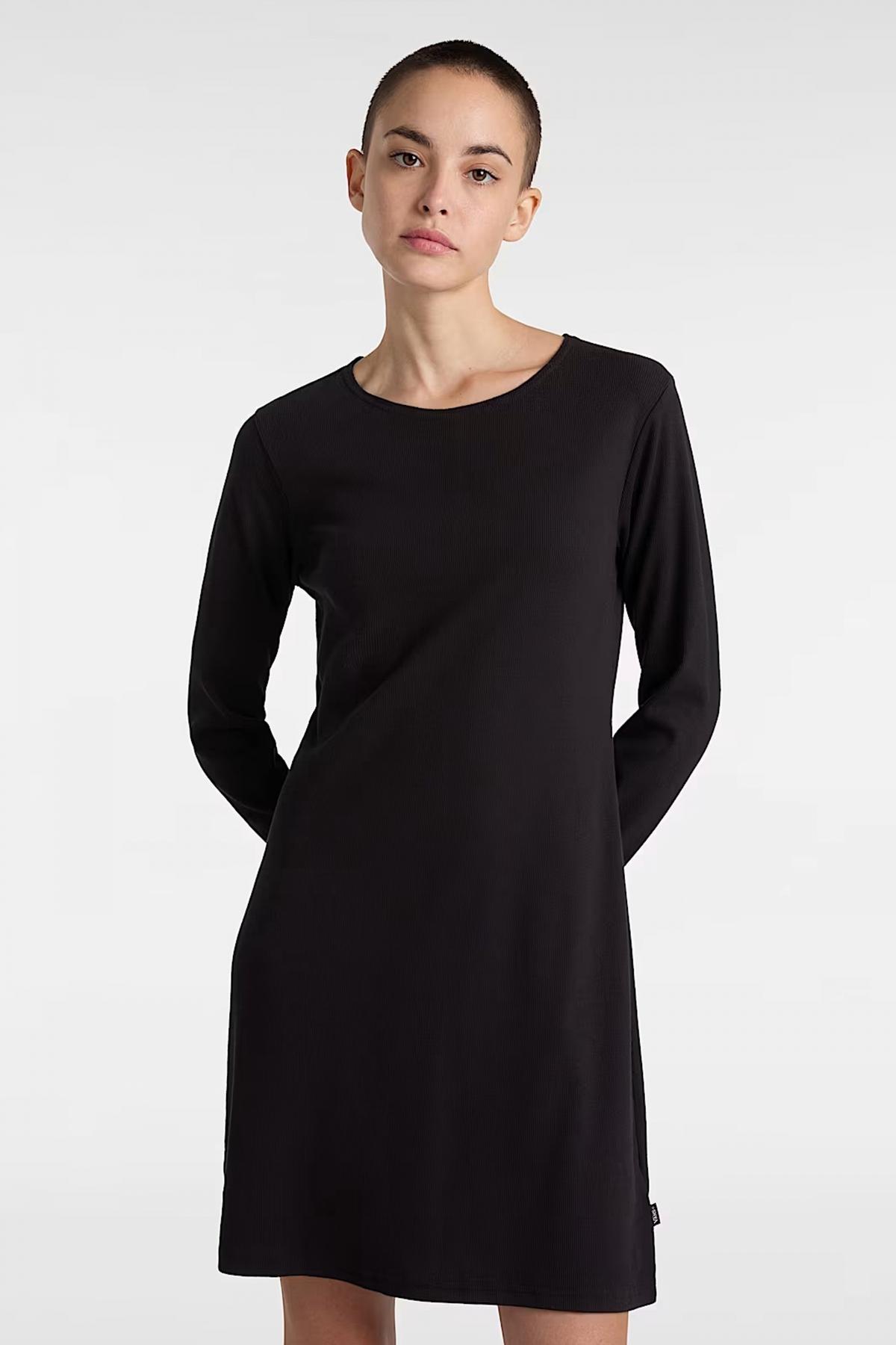 VANS DREW RIB LS DRESS en color NEGRO (1)