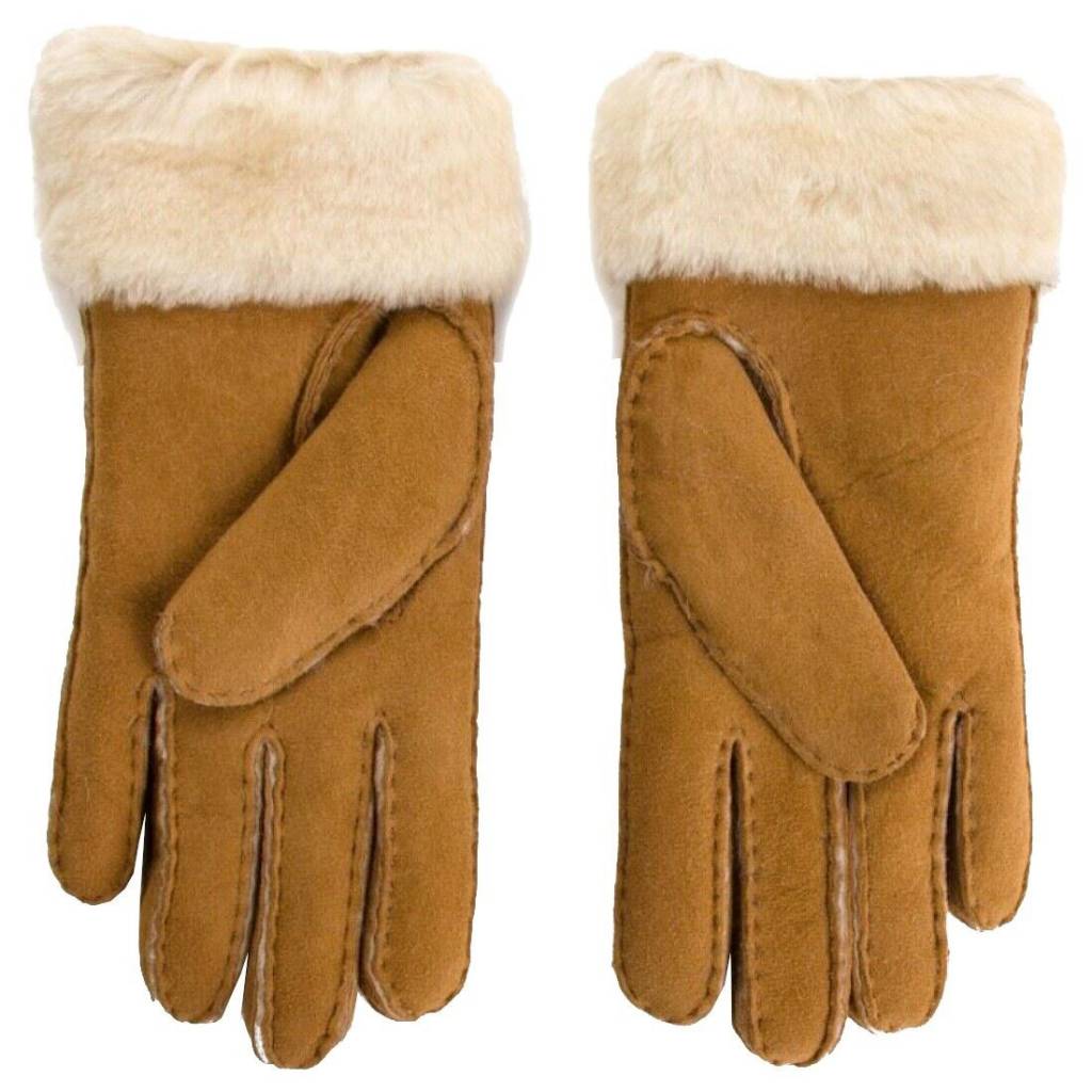 UGG W TURN CUFF GLOVE en color MARRON (5)