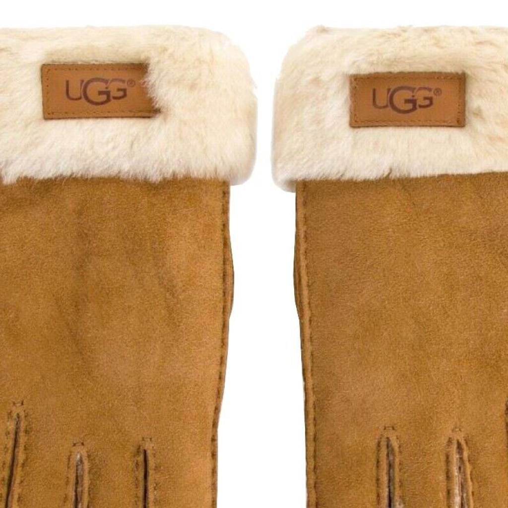UGG W TURN CUFF GLOVE en color MARRON (6)