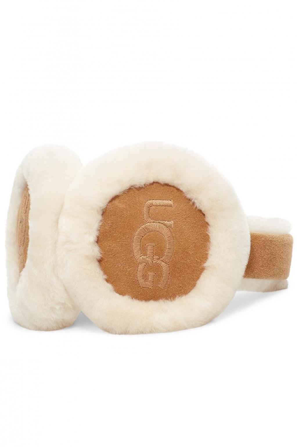 UGG W EMBROIDERED LOGO EARMUFF en color MARRON (1)