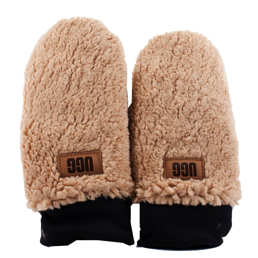 UGG W SHERPA MITTEN W LOGO TAPE en color MARRON (4)