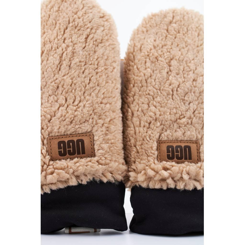 UGG W SHERPA MITTEN W LOGO TAPE en color MARRON (6)