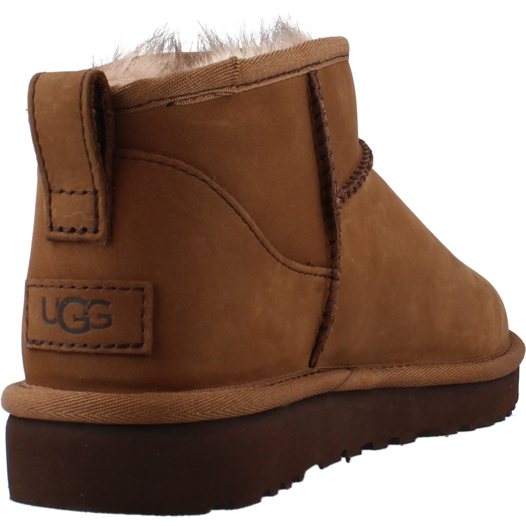UGG W CLASSIC ULTRA MINI NUBUCK en color MARRON (3)