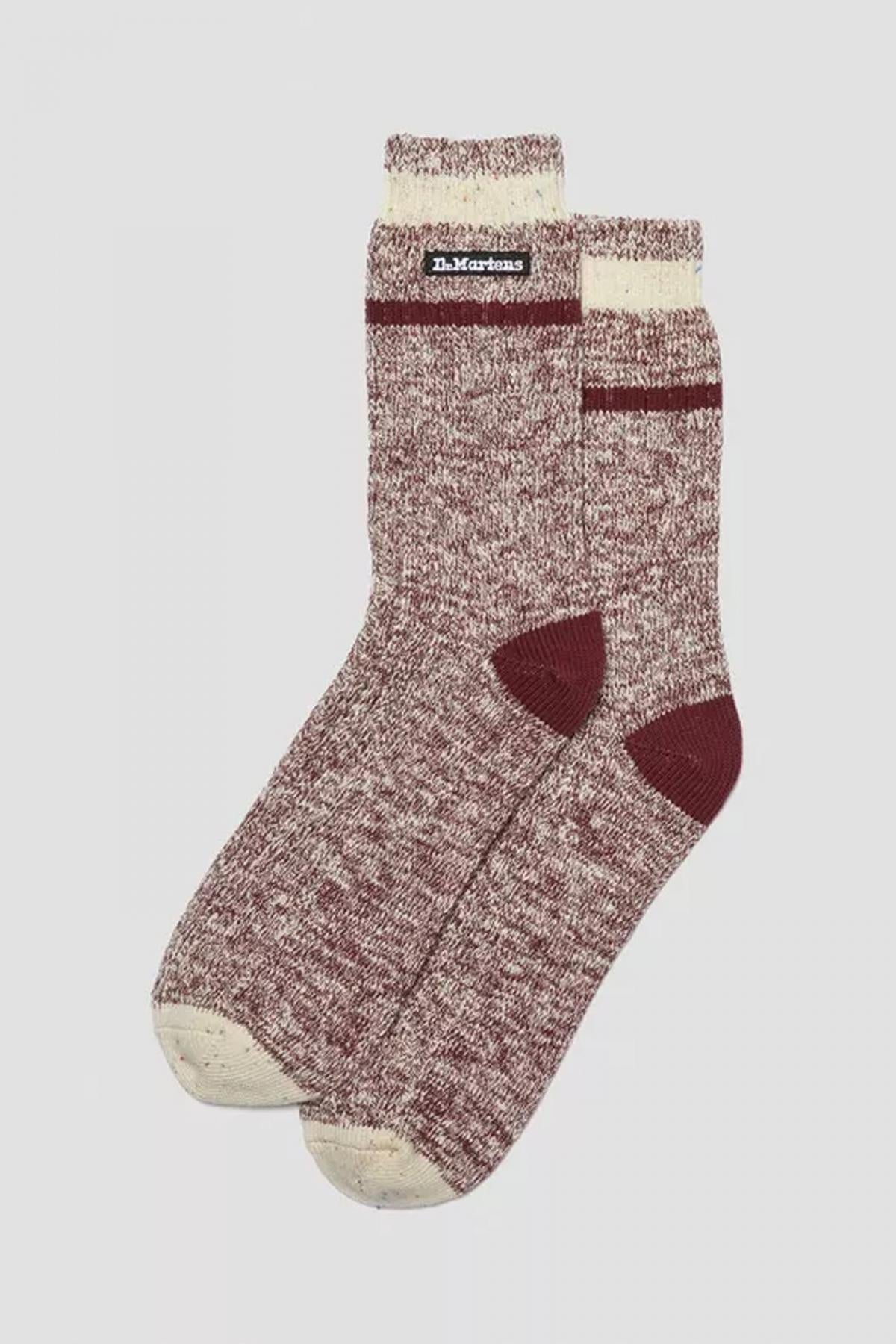 DR. MARTENS MARL SOCK en color BURDEOS  (1)