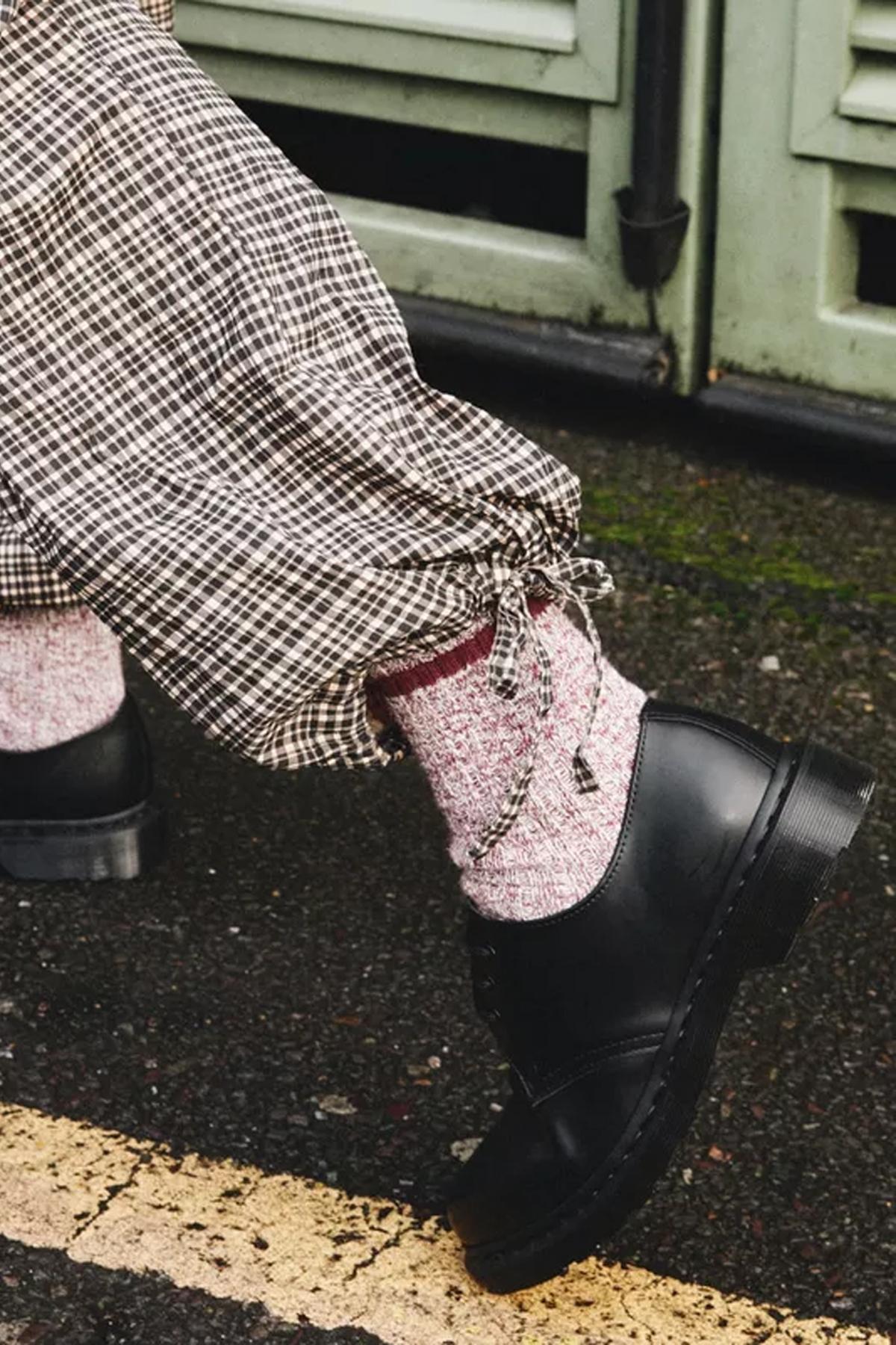 DR. MARTENS MARL SOCK en color BURDEOS  (2)