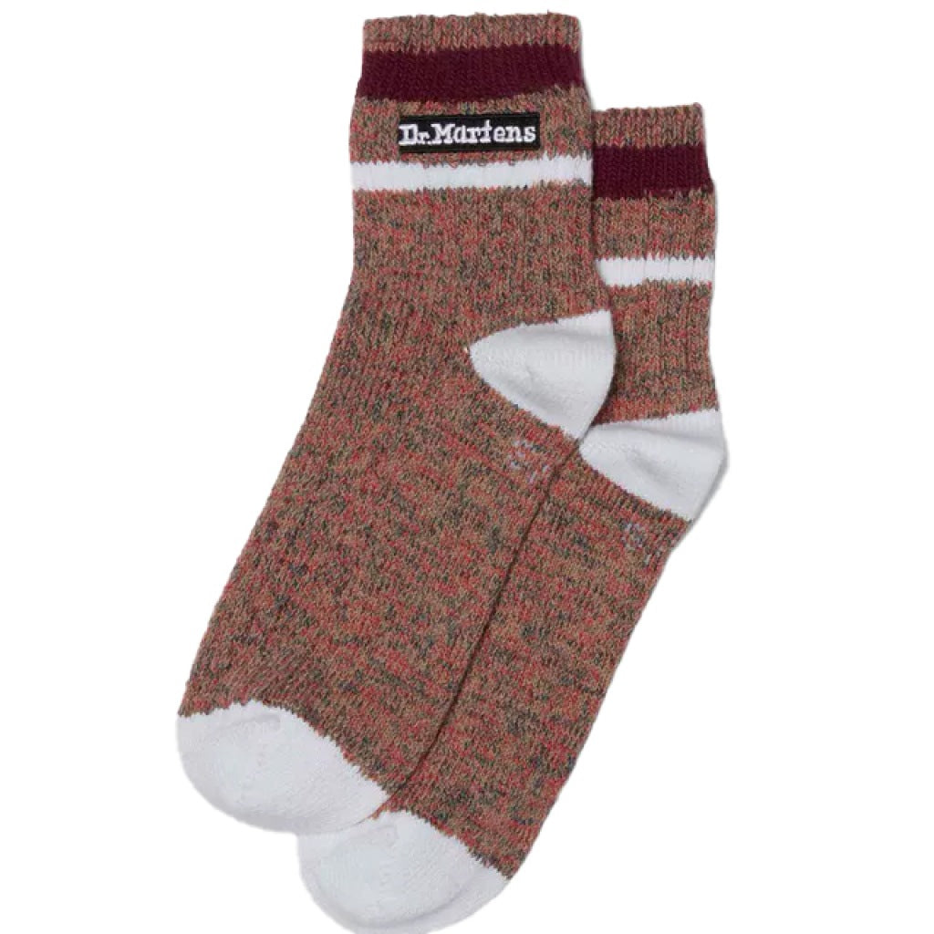 DR. MARTENS  SHORT MARL SOCK  en color BURDEOS  (2)