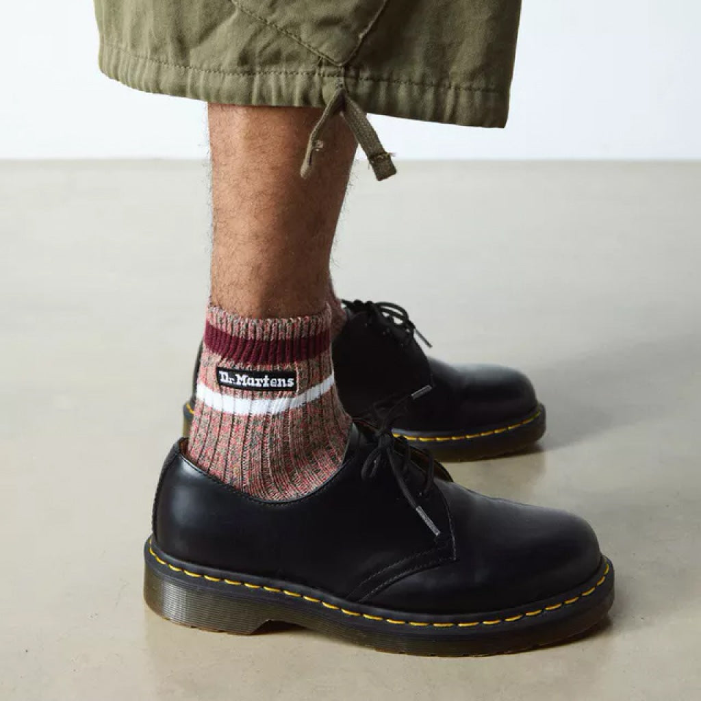 DR. MARTENS  SHORT MARL SOCK  en color BURDEOS  (1)