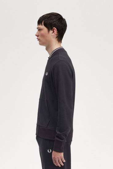 FRED PERRY ZIP THROUGH en color NEGRO  (2)