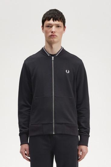 FRED PERRY ZIP THROUGH en color NEGRO  (3)