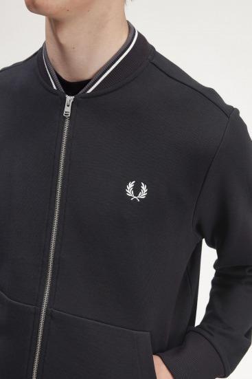 FRED PERRY ZIP THROUGH en color NEGRO  (4)