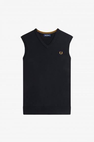 FRED PERRY CLASSIC V-NECK TANK en color NEGRO  (2)