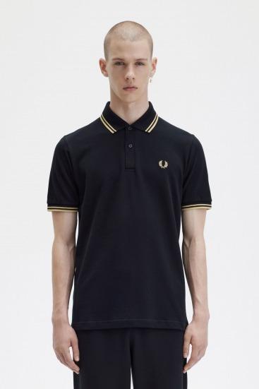 FRED PERRY TWIN TIPPED en color NEGRO  (1)