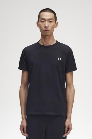 FRED PERRY RINGER T-SHIRT en color NEGRO  (1)
