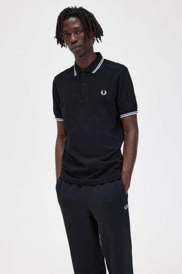FRED PERRY TWIN TIPPED en color NEGRO  (2)