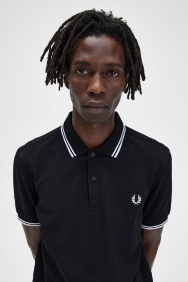 FRED PERRY TWIN TIPPED en color NEGRO  (3)