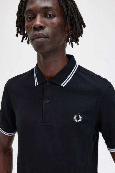 FRED PERRY TWIN TIPPED en color NEGRO  (4)