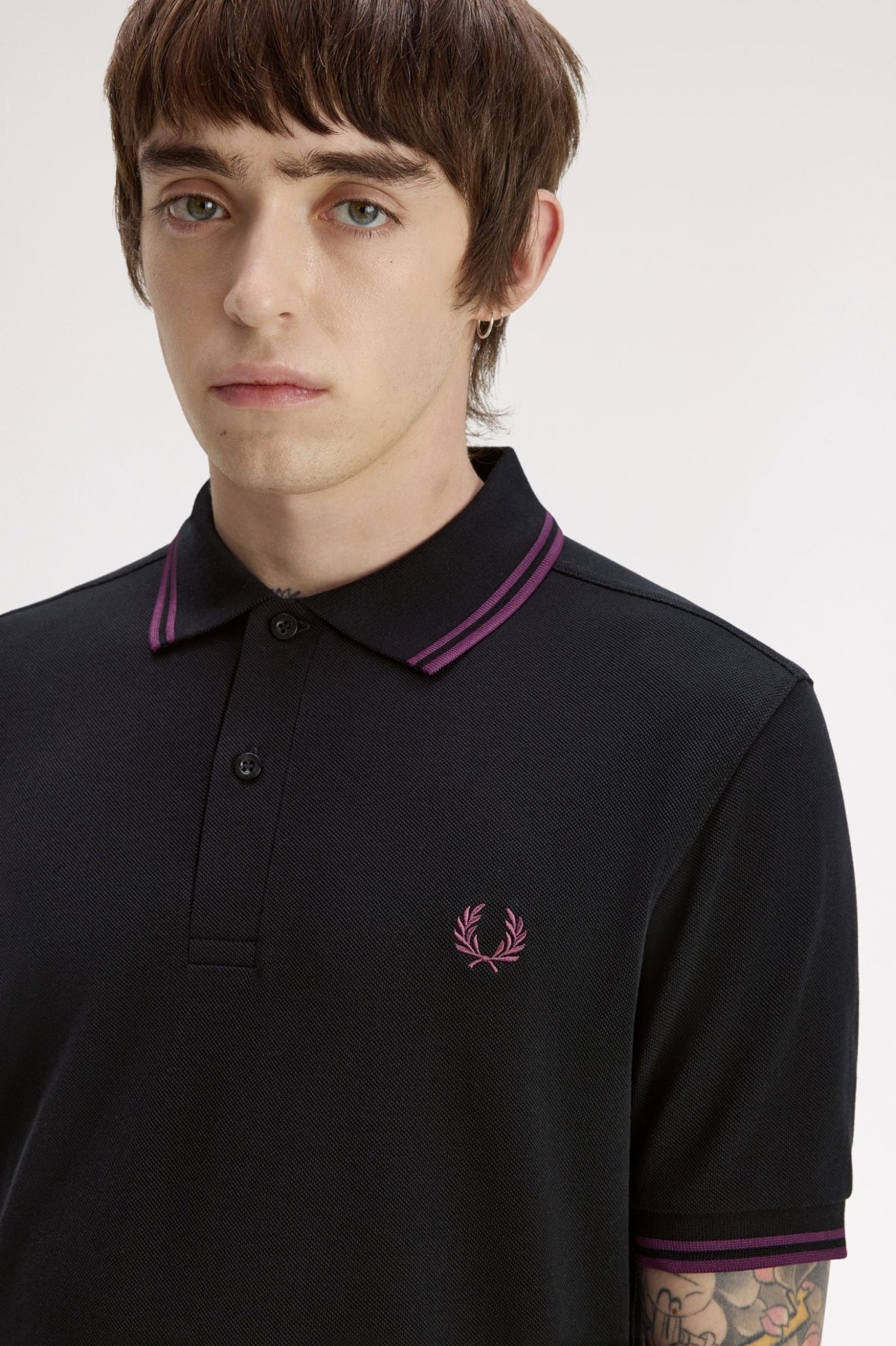 FRED PERRY MFP TWIN TIPPED SHIRT en color GRIS  (4)