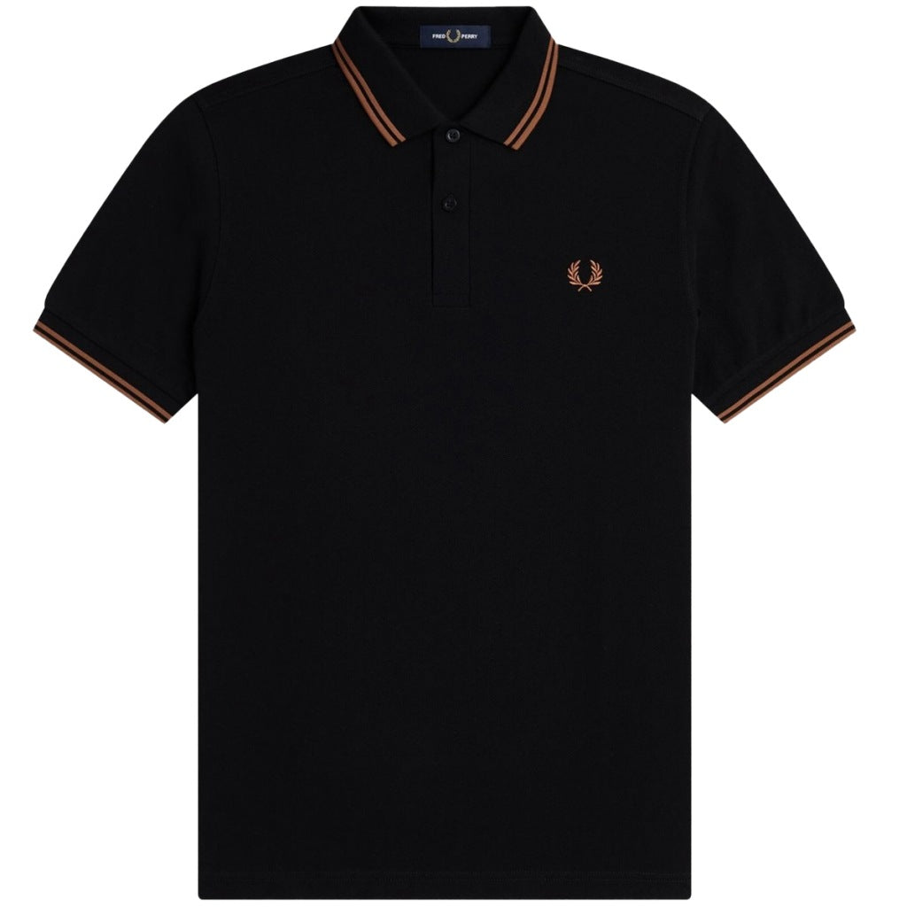 FRED PERRY TWIN TIPPED en color NEGRO  (4)