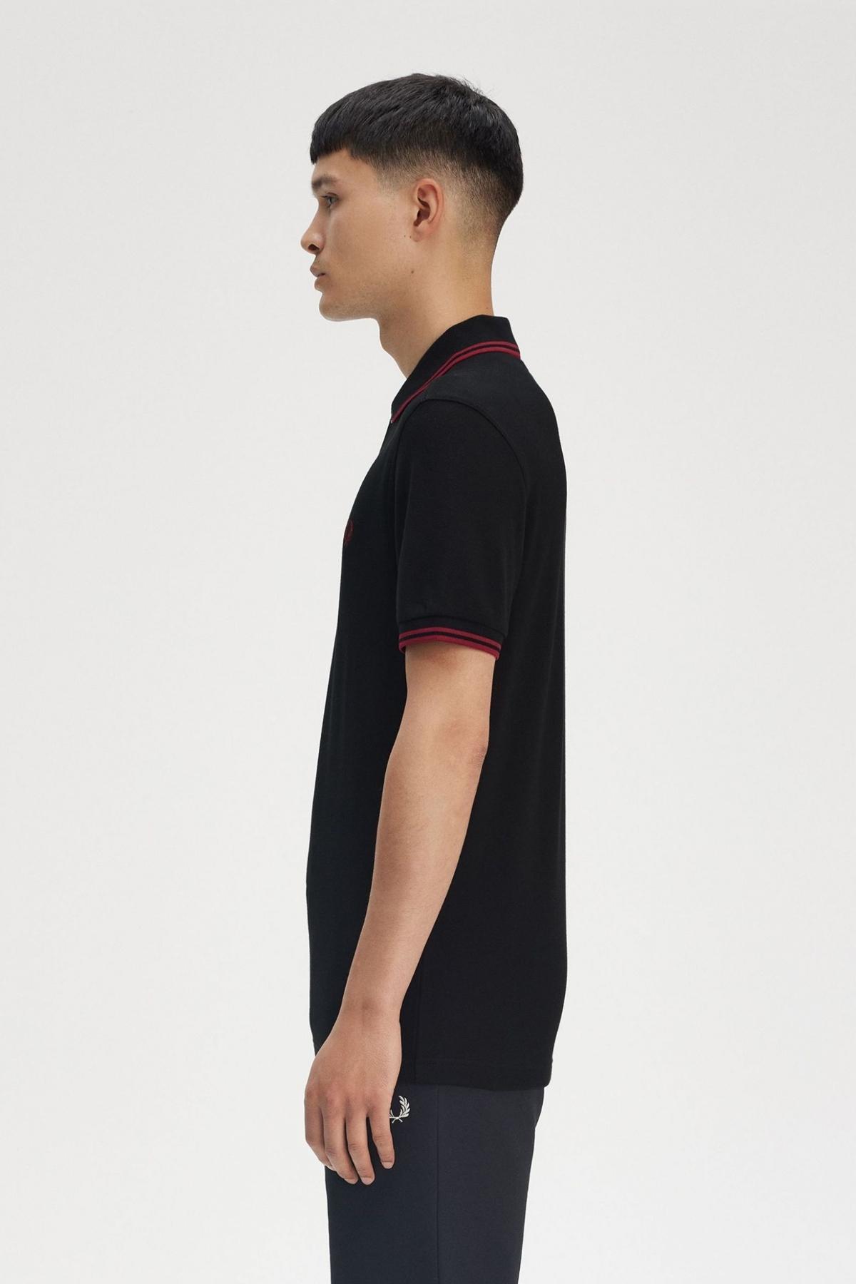 FRED PERRY TWIN TIPPED en color NEGRO  (3)