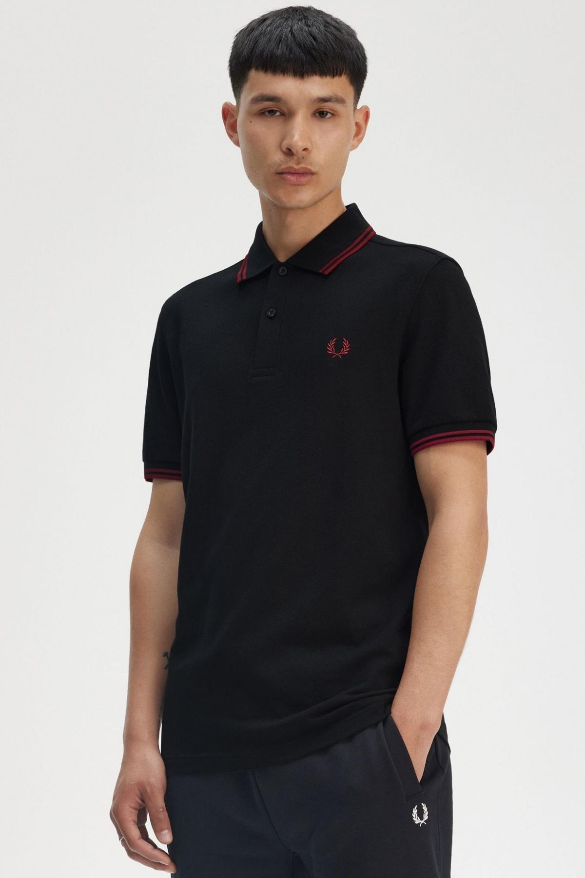 FRED PERRY TWIN TIPPED en color NEGRO  (4)