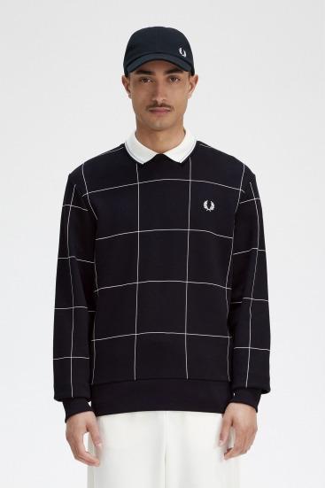 FRED PERRY  GRID DETAIL en color NEGRO  (1)