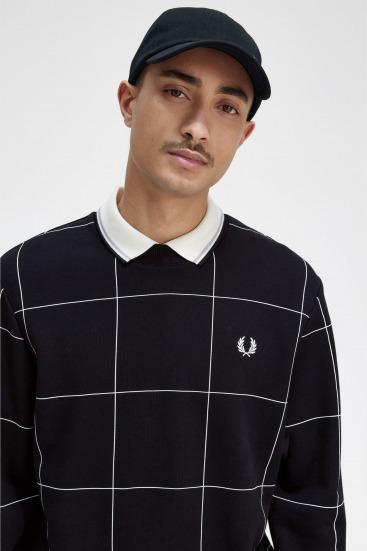 FRED PERRY  GRID DETAIL en color NEGRO  (4)