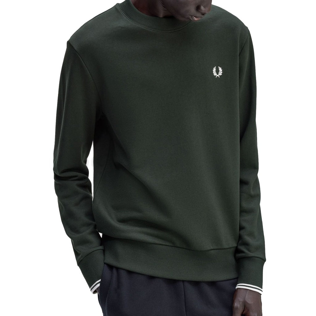 FRED PERRY NECK SWEATSHIRT en color VERDE  (4)