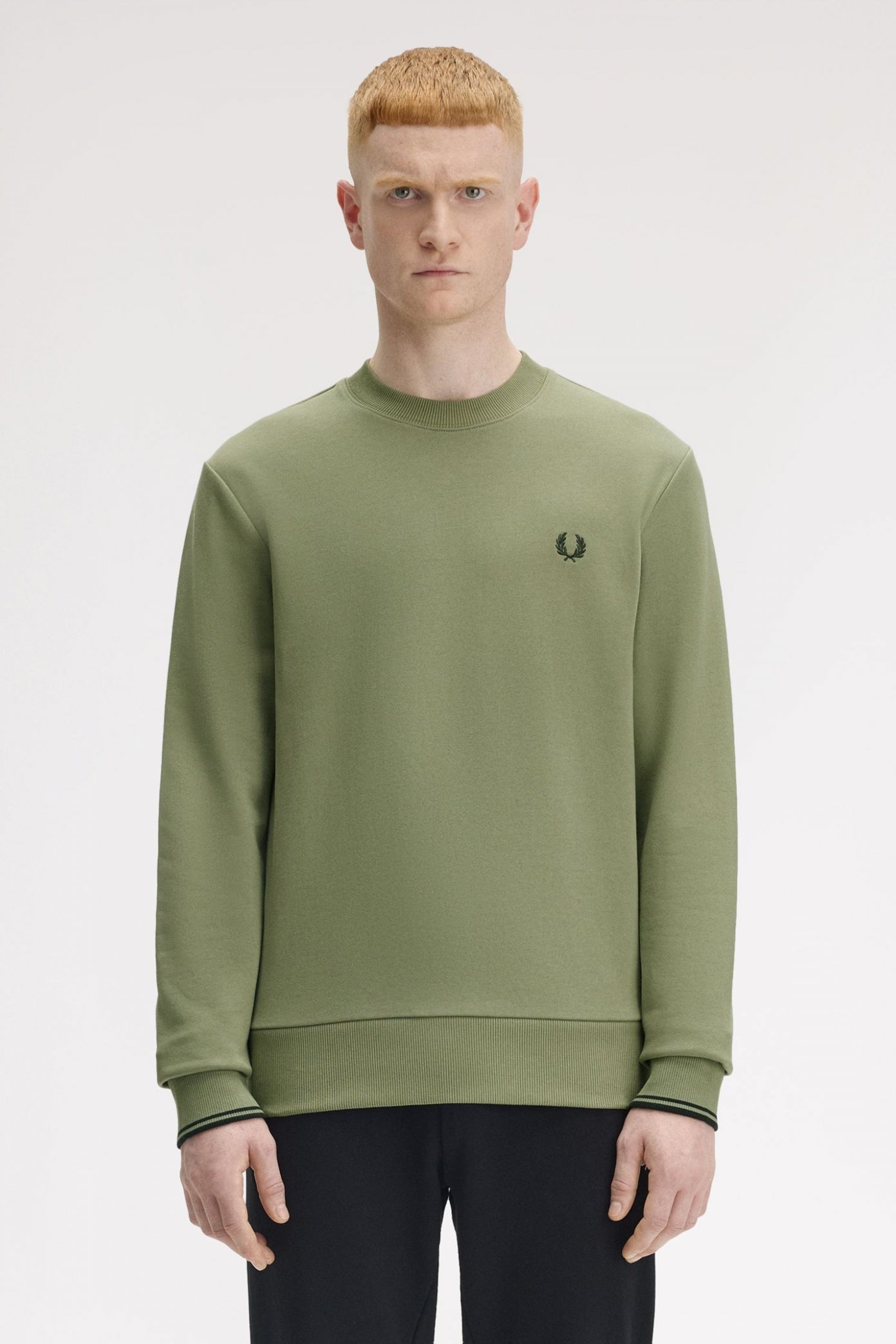FRED PERRY NECK SWEATSHIRT en color VERDE  (1)