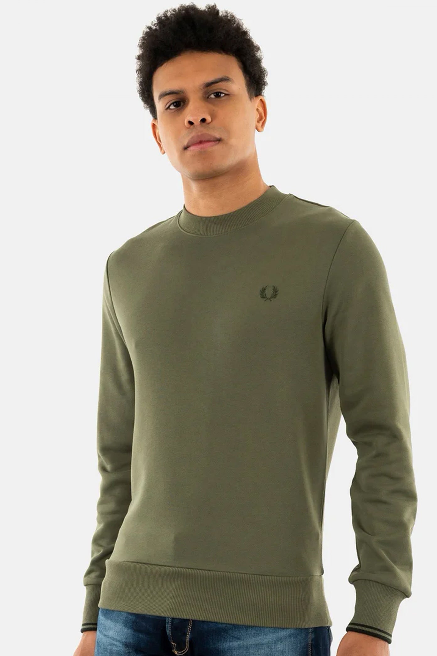 FRED PERRY NECK SWEATSHIRT en color VERDE  (1)