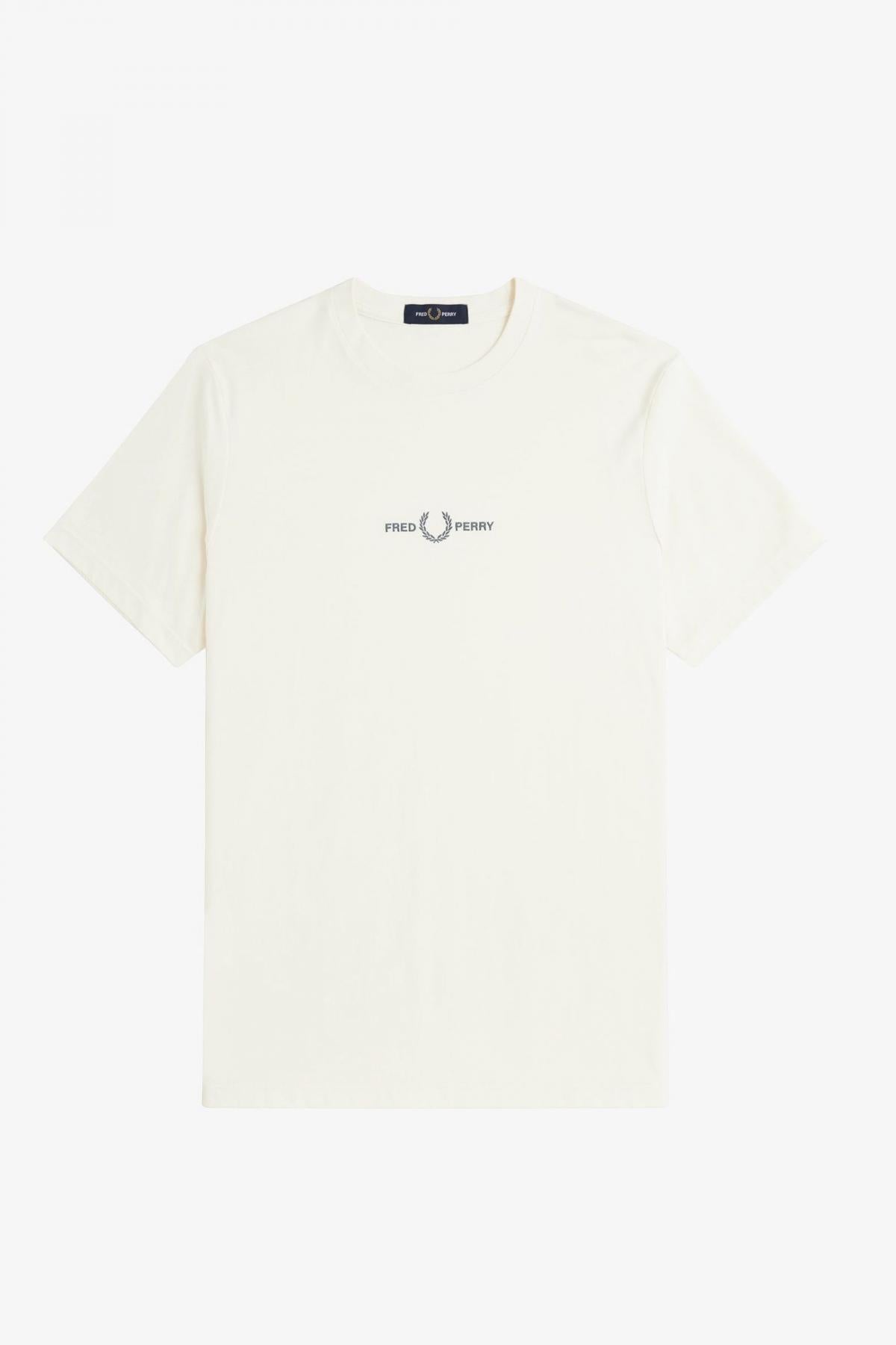 FRED PERRY  EMBROIDERED T-SHIRT en color BEIS  (3)