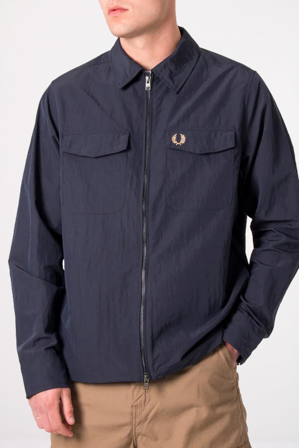 FRED PERRY ZIP THROUGH OVERSHIRT en color AZUL  (1)