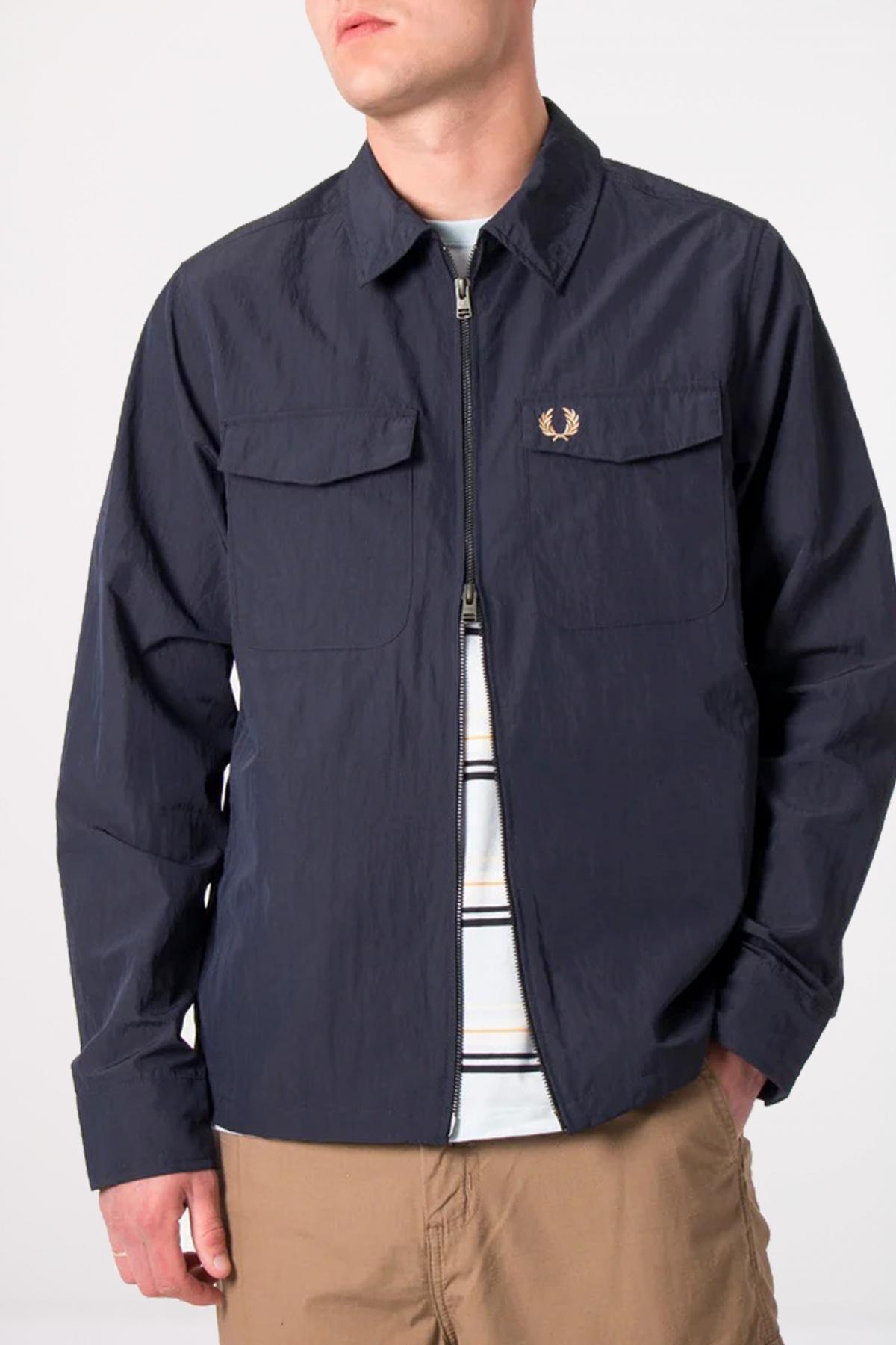 FRED PERRY ZIP THROUGH OVERSHIRT en color AZUL  (3)