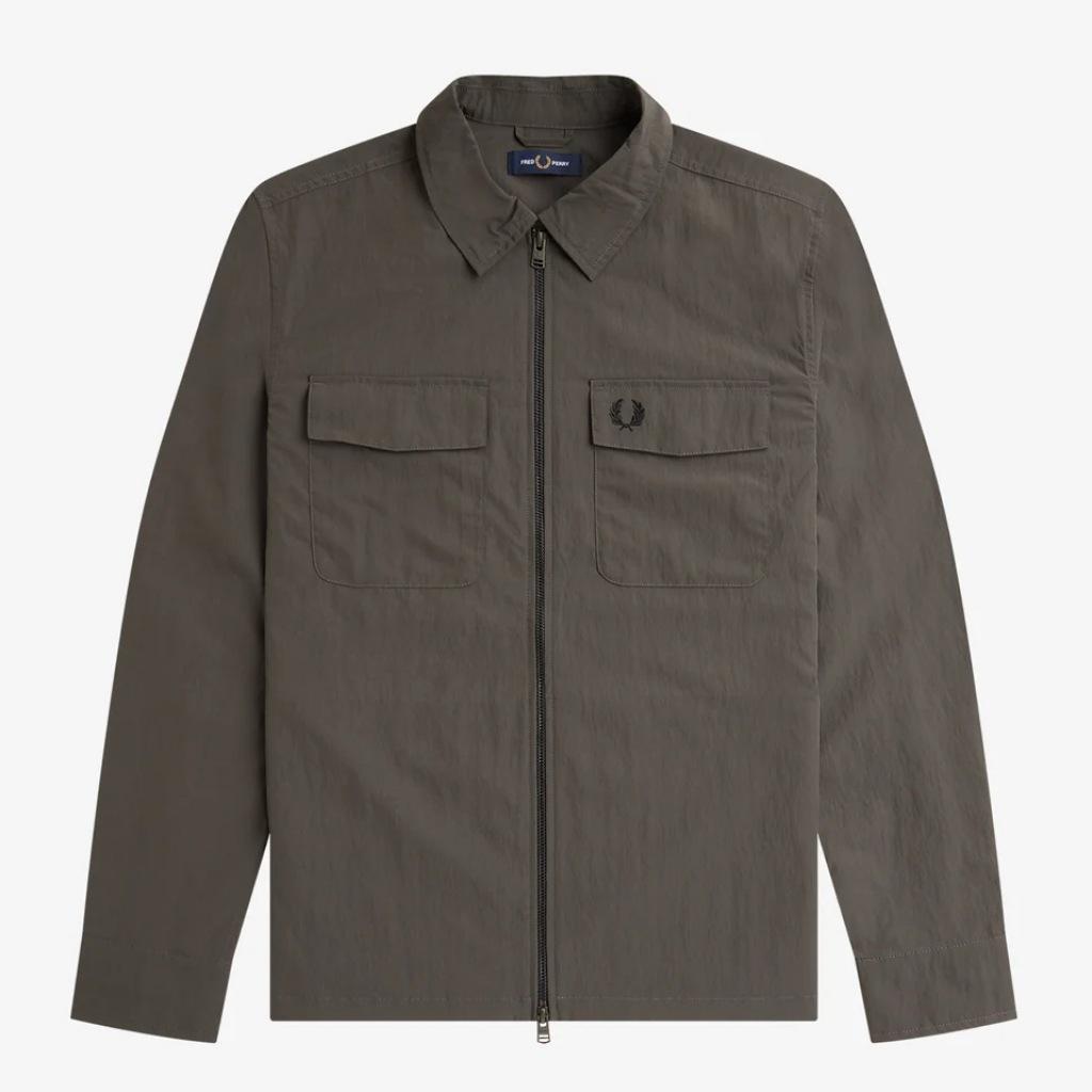 FRED PERRY ZIP OVERSHIRT en color VERDE  (1)