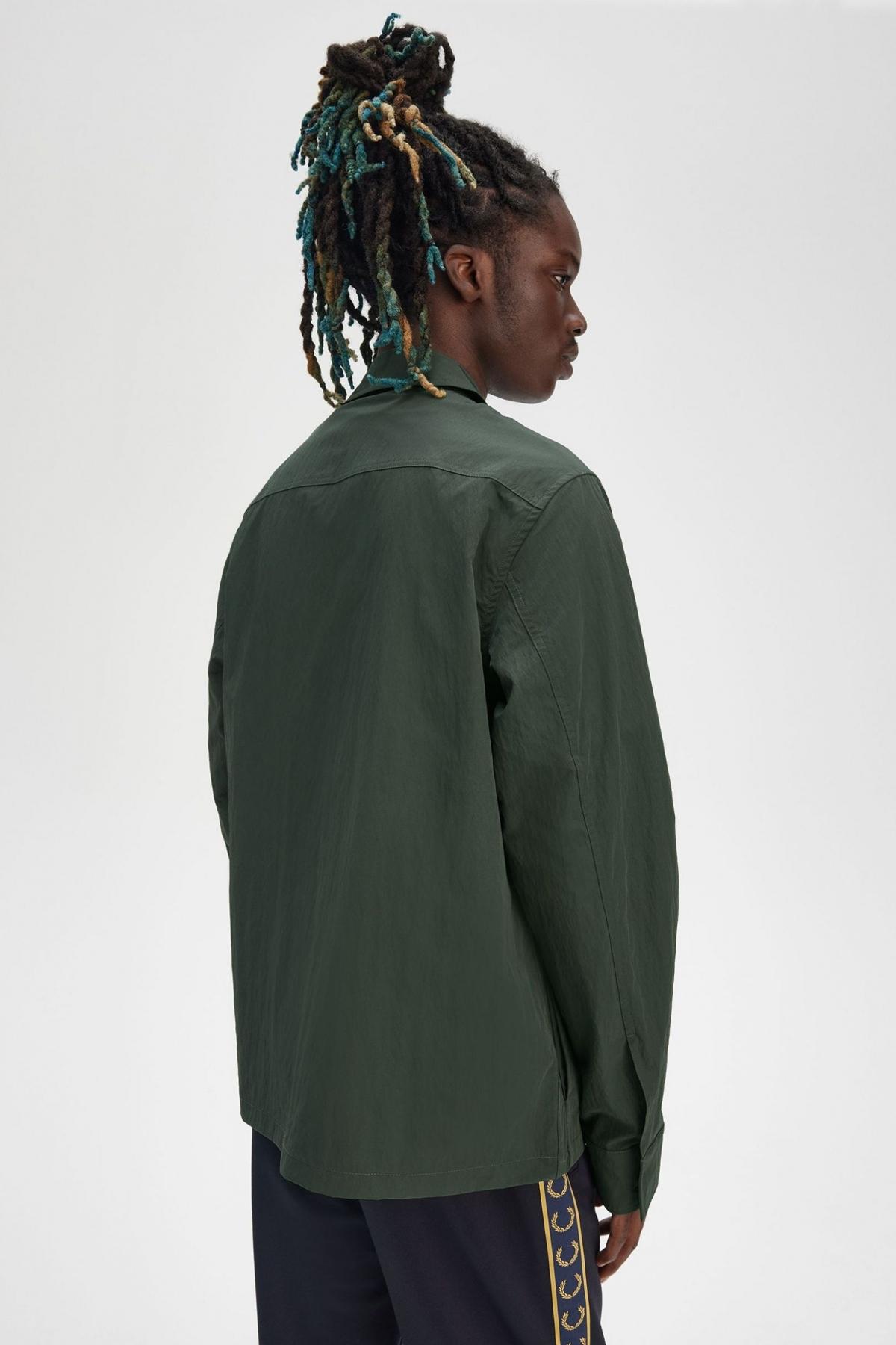 FRED PERRY ZIP THROUGH OVERSHIRT en color VERDE  (3)