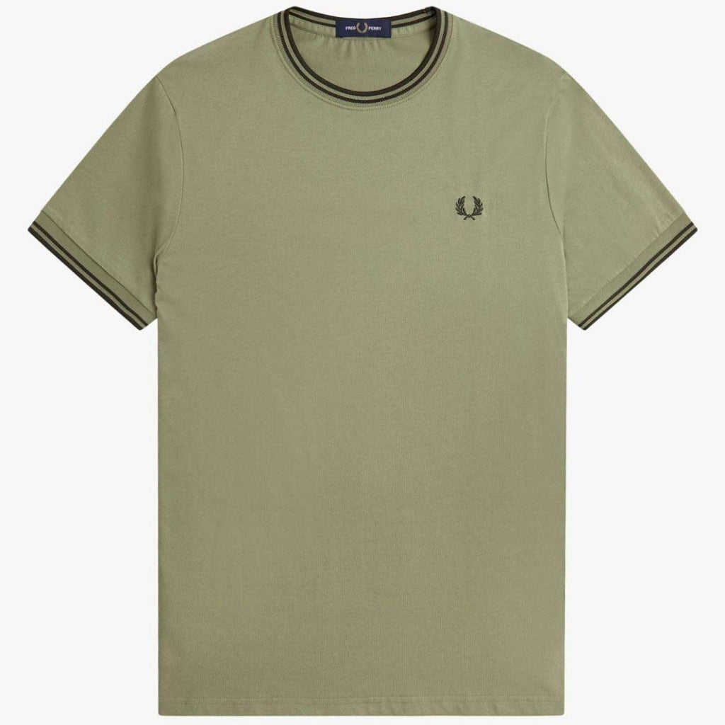 FRED PERRY  TWIN TIPPED T-SHIRT en color VERDE  (4)