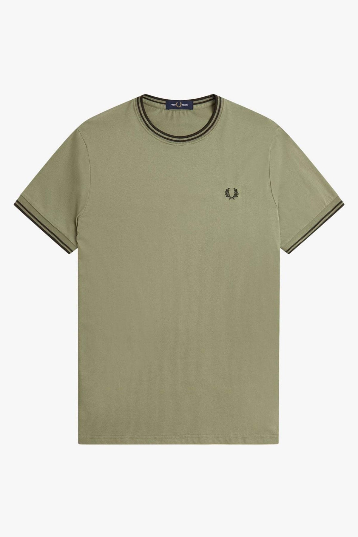 FRED PERRY  TWIN TIPPED T-SHIRT en color VERDE  (1)