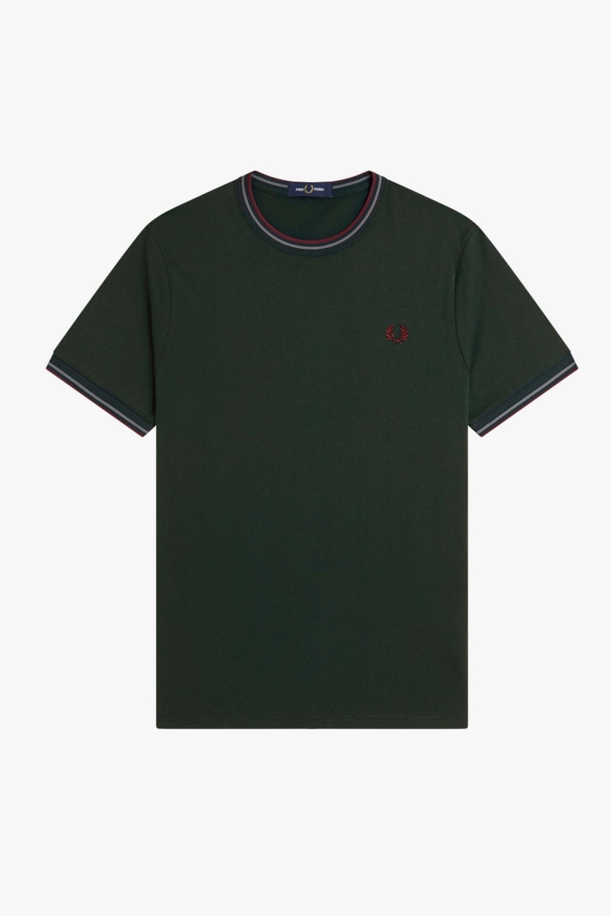 FRED PERRY  TWIN TIPPED T-SHIRT en color VERDE  (1)