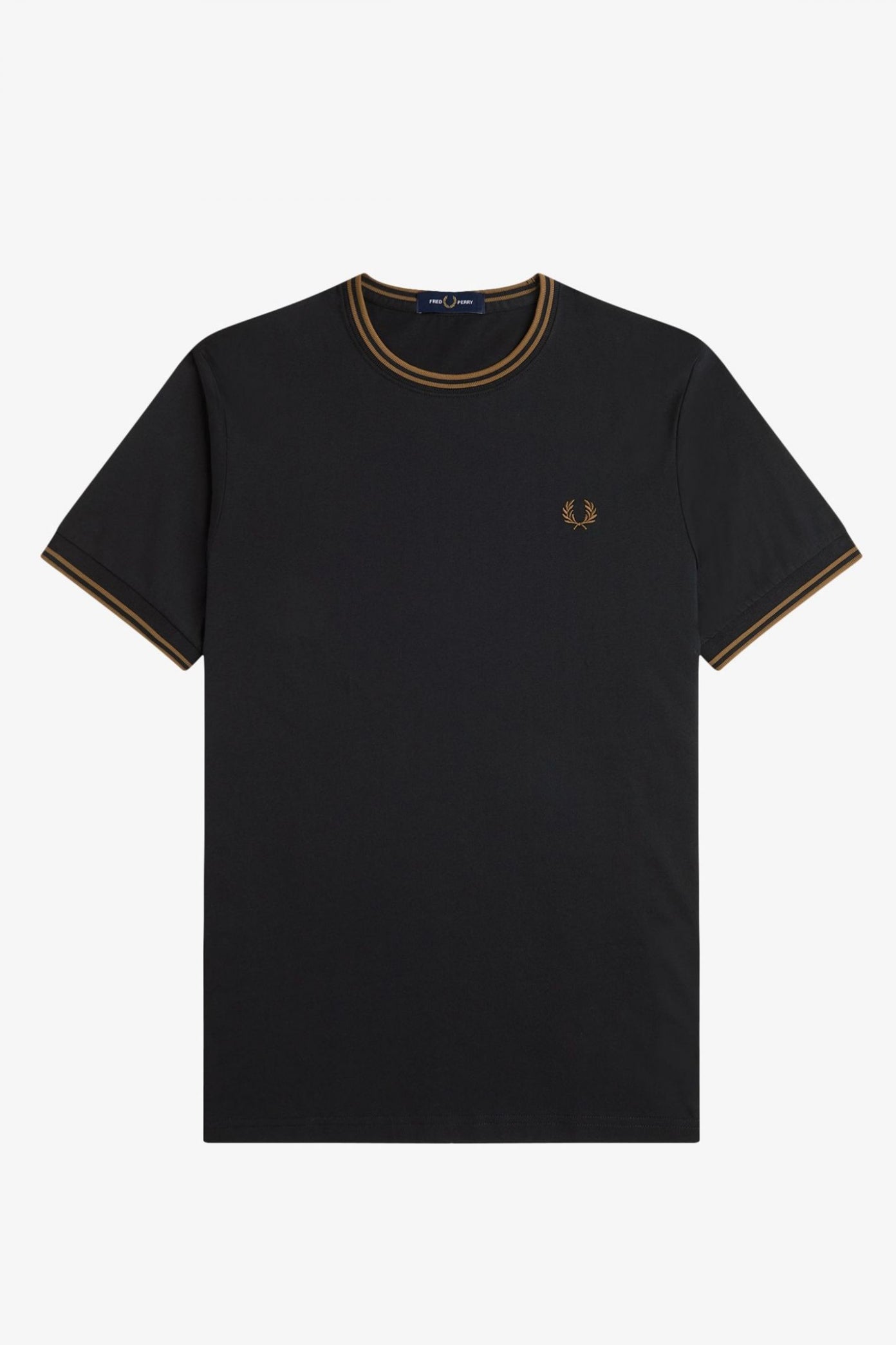 FRED PERRY  TWIN TIPPED T-SHIRT en color NEGRO  (2)
