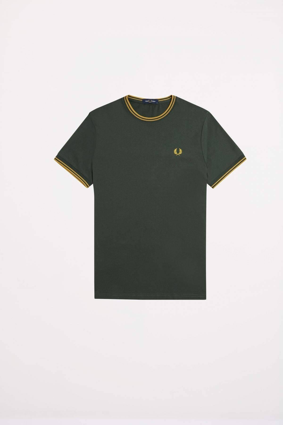 FRED PERRY  TWIN TIPPED T-SHIRT en color VERDE  (2)