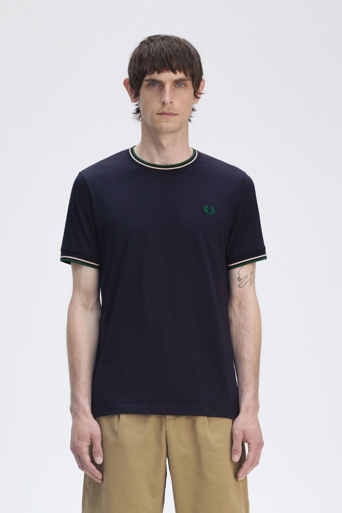 FRED PERRY  TWIN TIPPED T-SHIRT en color AZUL  (1)