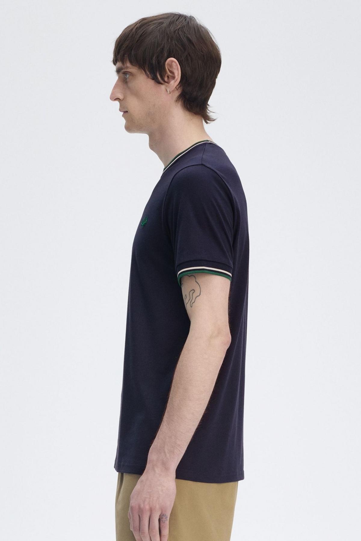 FRED PERRY  TWIN TIPPED T-SHIRT en color AZUL  (3)